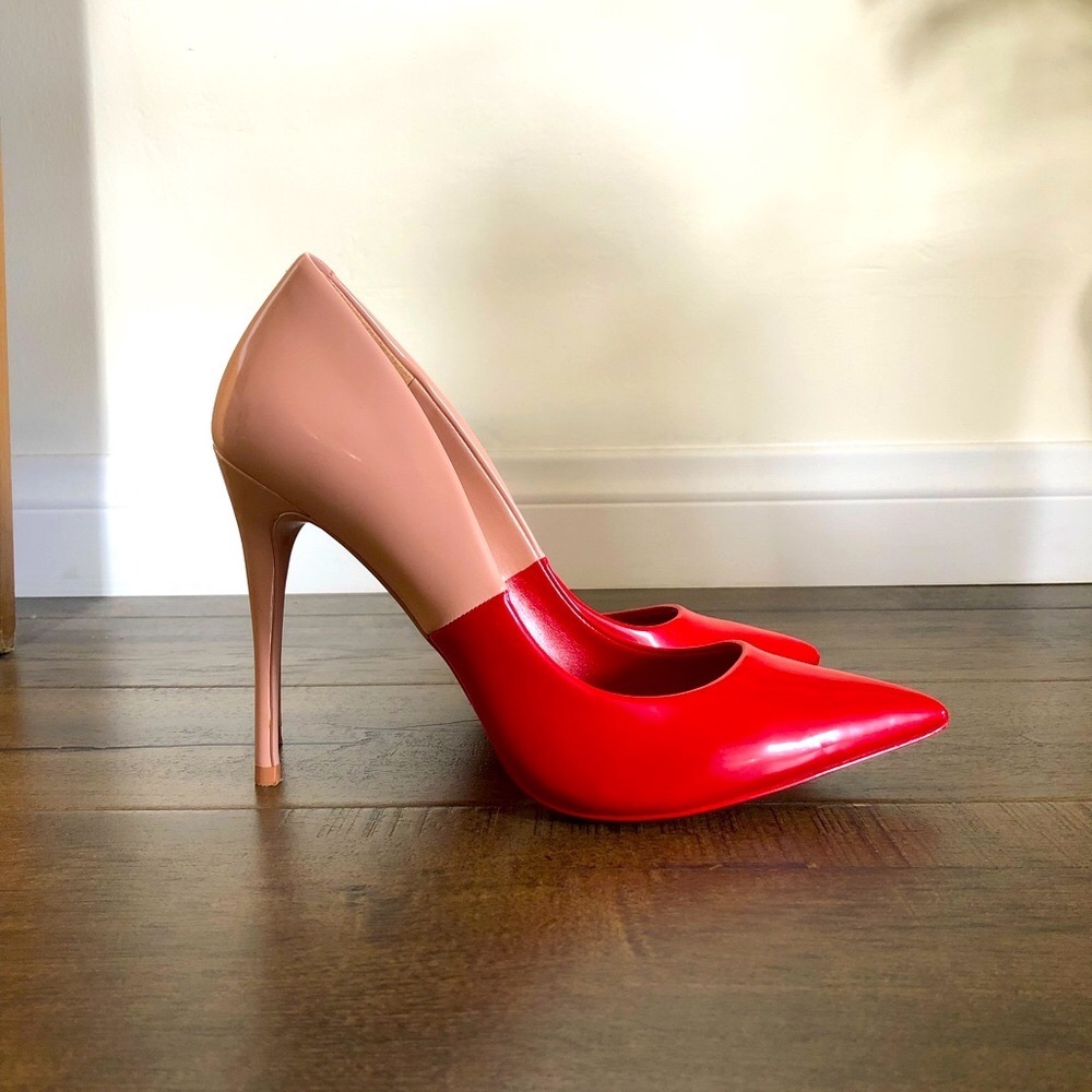 RED & BEIGE HEELS